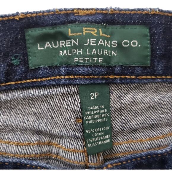 Lauren Jeans Co Ralph Lauren Womens Jeans Size 2 P Mid Rise Dark Wash Blue Denim - Picture 4 of 6